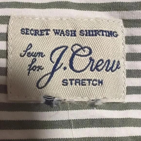 Secret Wash J Crew Gray White Striped Long Sleeve Button Down XL Slim - Picture 7 of 7